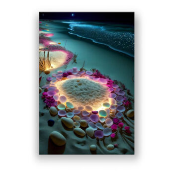 Leuchtender Strand mit bunten Steinen 11 Abstrakte Kunst Wandbild