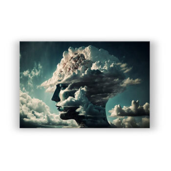 Kopf in den Wolken 4 Abstrakte Kunst Wandbild