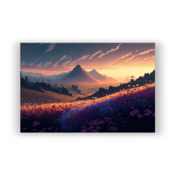 Landschaft Malerei Dämmerung Sonne 12 Comic Wandbild