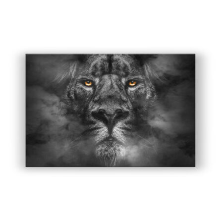 Black White Lion Tiermotive Wandbild