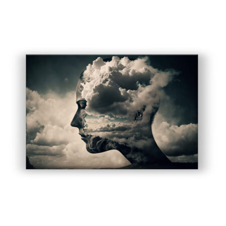 Kopf in den Wolken 8 Abstrakte Kunst Wandbild