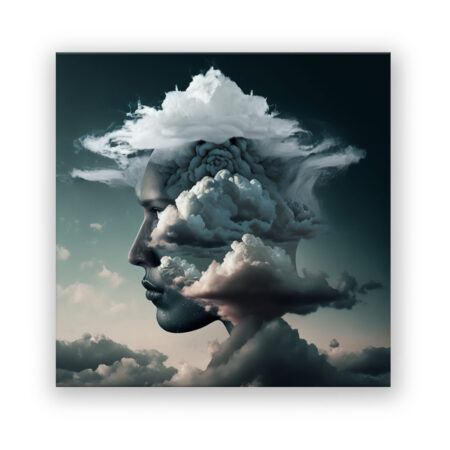 Kopf in den Wolken 10 Abstrakte Kunst Wandbild