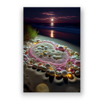 Leuchtender Strand mit bunten Steinen 1 Abstrakte Kunst Wandbild
