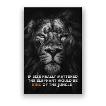 Motivational text , Lion Face Abstrakte Kunst Wandbild