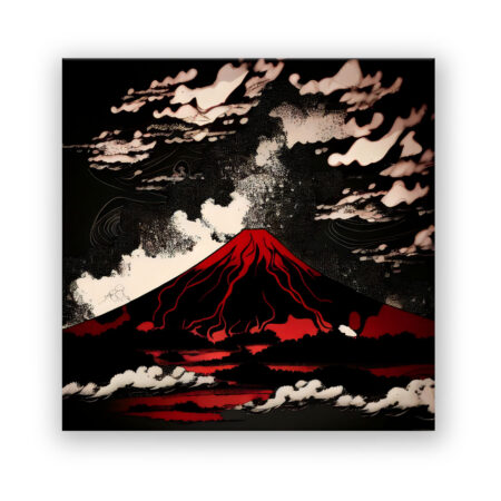 Simple japanische Kunst in Rot und Schwarz 11 Abstrakte Kunst Wandbild