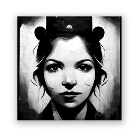 Portrait einer Frau im Banksy-Style Modern Art Wandbild