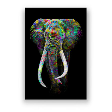 Elephant full colors ink Abstrakte Kunst Wandbild