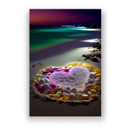 Leuchtender Strand mit bunten Steinen 4 Abstrakte Kunst Wandbild