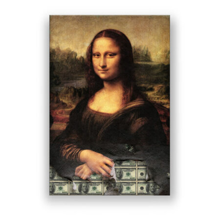 Mona Lisa Money- Leonardo da Vinci renaissance woman art Portrait Wandbild