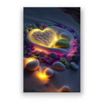 Leuchtender Strand mit bunten Steinen 9 Abstrakte Kunst Wandbild