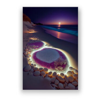 Leuchtender Strand mit bunten Steinen 2 Abstrakte Kunst Wandbild