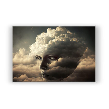 Kopf in den Wolken 5 Abstrakte Kunst Wandbild