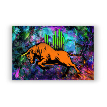 Bull Trading Money Art Wandbild