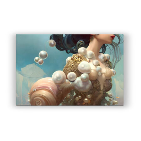 Meerjungfrau mit Perlen Fantasie Wandbild