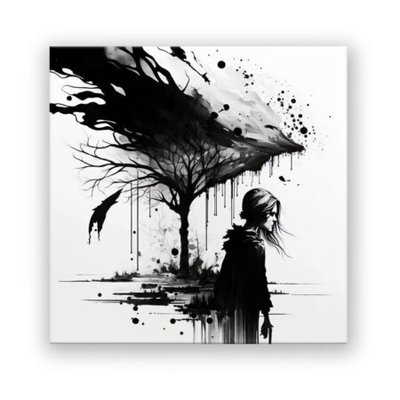 Schwarz und weiss aus Tinte 1 Abstrakte Kunst Wandbild