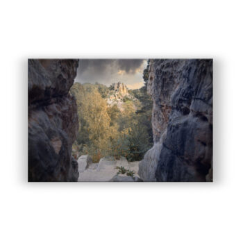 Sandsteinberg in der Felsspalte Fotografie Wandbild