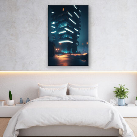 Futuristisches Gebäude 1 Büro Wandbild