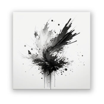 Schwarz und weiss aus Tinte 5 Abstrakte Kunst Wandbild