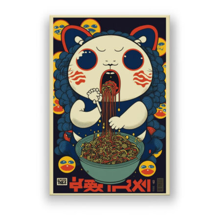 Japanische Kunst : Die Nudelkatze 2 Japanisch & Asiatisch Wandbild