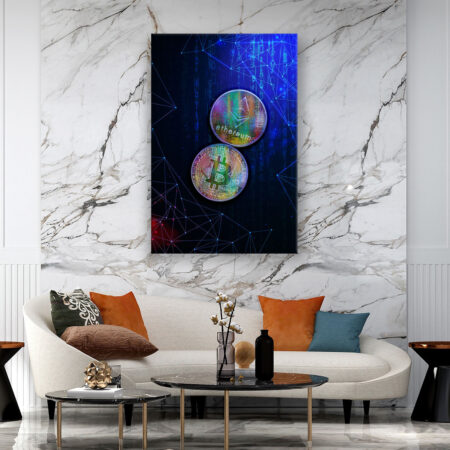 Bitcoin Ethereum coin Money Art Wandbild