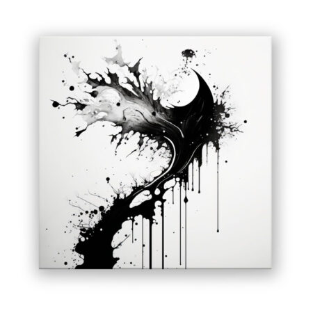 Schwarz und weiss aus Tinte 6 Abstrakte Kunst Wandbild