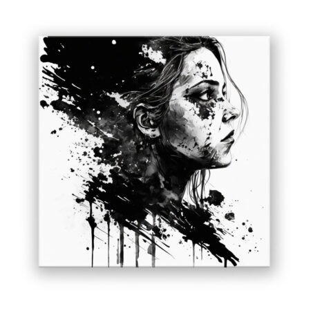 Schwarz und weiss aus Tinte 8 Abstrakte Kunst Wandbild