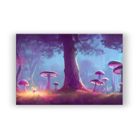 Magischer Wald bei Nacht Fantasie Wandbild