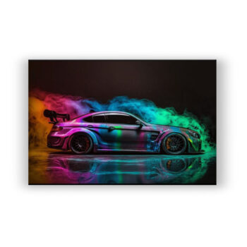 Farbexplosion Autos Wandbild