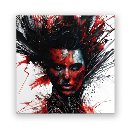 Biomechanical Woman Blood Face Modern Art Wandbild