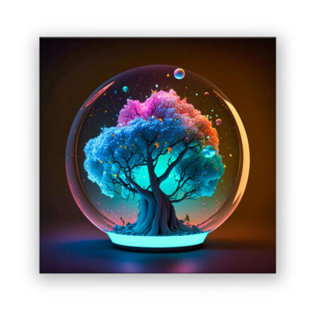 Baum gefangen in der Plasmakugel Fantasie Wandbild
