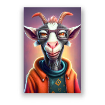 Funny Goat Comic Wandbild