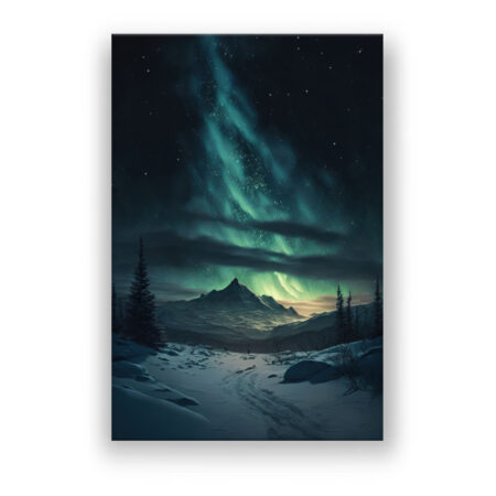 Wintersternennacht Aurora Borealis Büro Wandbild