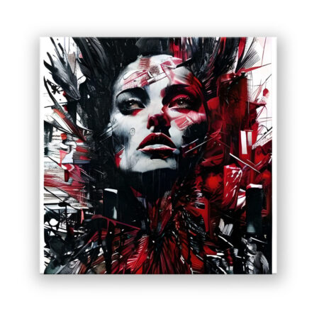 Biomechanical Red Woman in Black Modern Art Wandbild