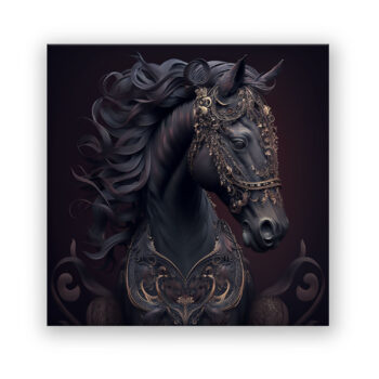 Ornated black horse Fantasie Wandbild