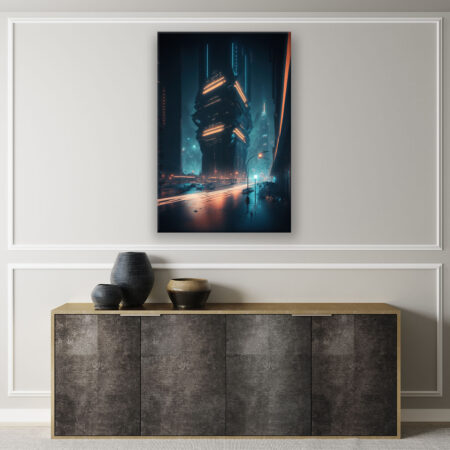 Futuristische Stadt 1 Büro Wandbild