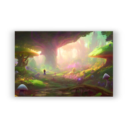 Lichtung in einem verzauberten Wald Fantasie Wandbild