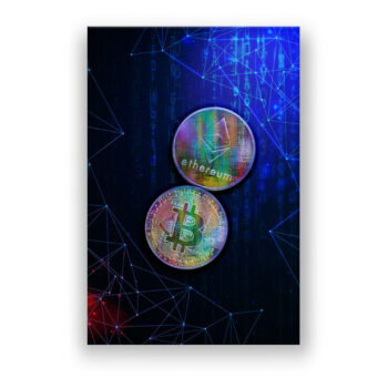 Bitcoin Ethereum coin Money Art Wandbild