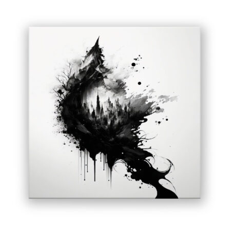 Schwarz und weiss aus Tinte 4 Abstrakte Kunst Wandbild