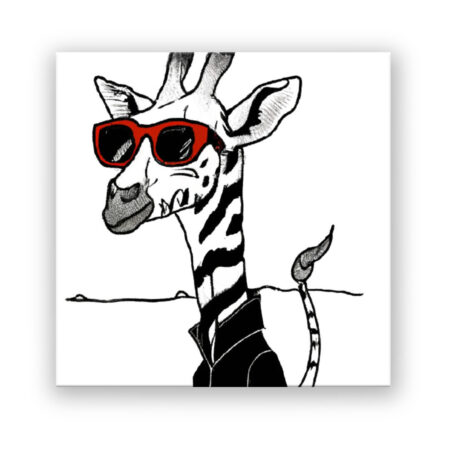 Giraffe mit roter Sonnenbrille Büro Wandbild