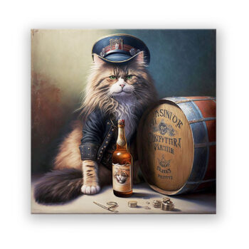 Whisky Cat Fantasie Wandbild