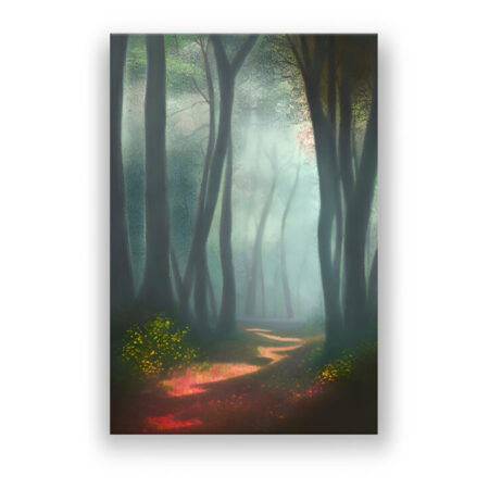 Farbenfroher Waldweg Landschaft Wandbild