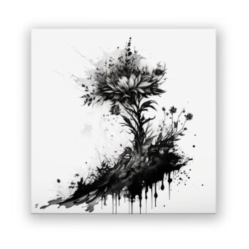 Schwarz und weiss aus Tinte 9 Abstrakte Kunst Wandbild