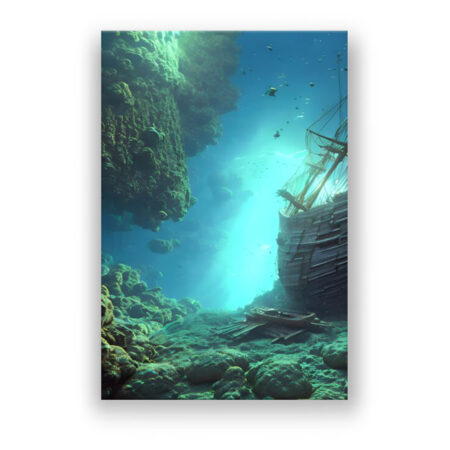 Schiffswrack auf dem Meeresboden Fantasie Wandbild