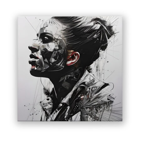 Biomechanical Noir Woman Modern Art Wandbild