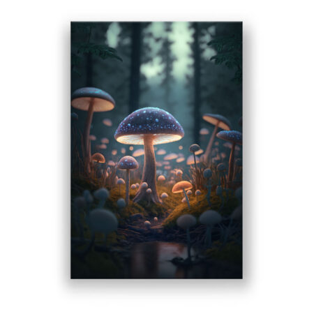 Lichterzauber im Pilzwald Bild 1 Fantasie Wandbild