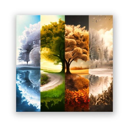Baum mit den vier Jahreszeiten Natur Wandbild