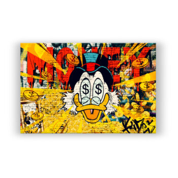 Dagobert Money Duck is collecting 9 Money Art Wandbild