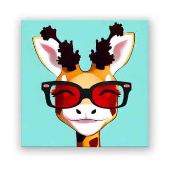 schmunzelndes Giraffen Fräulein Anime & Manga Wandbild