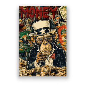 Monkey Business is good Business Money Art Wandbild