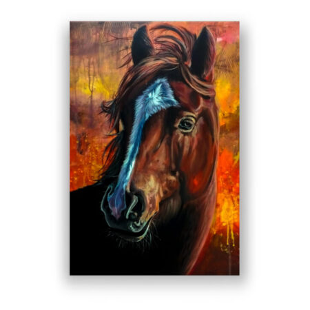 Pferd im Wald Malerei Wandbild